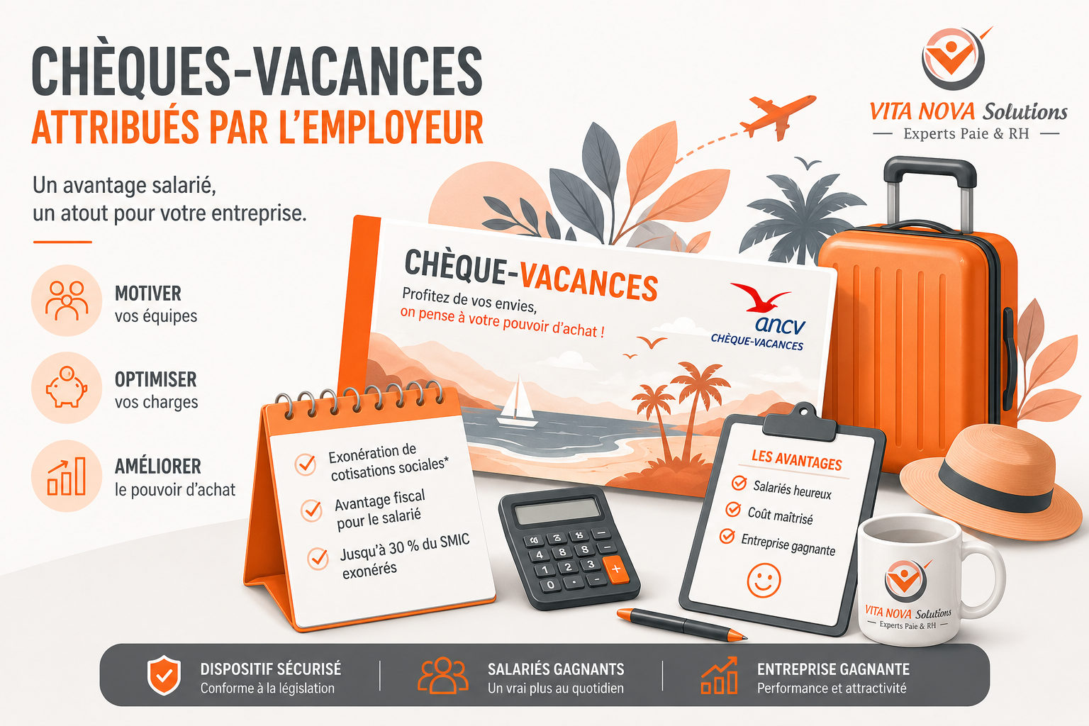 Chèques-vacances attribués par l’employeur à ses salariés en 2026 – avantages fiscaux et exonérations